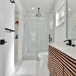 Luxury Washroom with white glass door