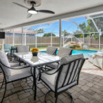 Outdoor Table Chairs with Pool